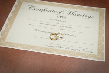 image of a marriage license